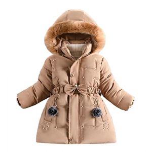 Nemopter Hiver Doudoune Fille Princesse Manteau d'hiver Automne mi long Epaisse Parka à Capuche Fourrure (Nemopter, neuf)