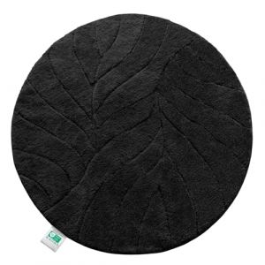 KARAT Tapis de Bain Rond, Doux et Antid&eacute;rapant &ndash; S&eacute;chage Rapide, Lavable &agrave; 40&deg;C, Certifi&eacute; Oeko-TEX &ndash; Sortie de DoucheMoelleux pour Salle de Bain et Toilettes &ndash; Mod&egrave;le Maris, Noir &Oslash; 120 cm (Velvet Trading, neuf)