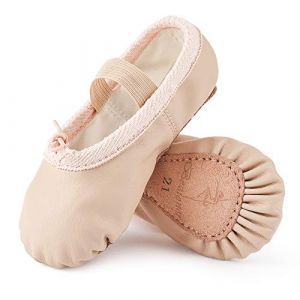 Chaussures de Danse Cuir Demi Pointe Pantoufle de Ballet Ballerine Chausson de Gymnastique pour Enfants et Femme Beige 40 (Bezioner-shop, neuf)