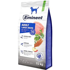 Eminent Adult Large Breed Nourriture sèche pour chiens adultes de grandes et grandes races sans gluten 15 kg (Eminent petfood, neuf)