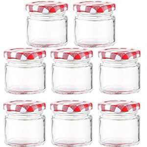 8 Pièces Pot de Confiture, Bocal en Verre, Mini Bocal en Verre Rond Vide, Convient pour Les Bonbons, Les Confitures, Les Fruits en Conserve(100ML) (ForestCT, neuf)