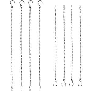 8 pièces Chaîne de Suspension, Chaîne en Métal de Suspension Plante Panier Pot de Fleurs, Porte Plantes Intérieur Ou Extérieur Suspension Plante Macramé Cintre Décoration du Jardin (Noir) (CARANNAC LTD, neuf)