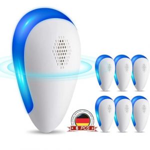 Répulsif Ultrason Anti Moustique, 6 PCS Professionnel et Efficace Appareil Ultrason Souris, Repulsif Souris et Rats Ultrason Puissant Souris Répulsif Intérieur pour Rongeurs,Moustiques,Fourmis (Amalemf, neuf)