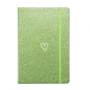 ZTUOK Carnet de notes A5 paillet&eacute;, carnet de notes journal, bloc-notes, joli carnet &agrave; couverture rigide en forme de c&oelig;ur pour le bureau, l'&eacute;cole, la maison, les affaires (vert) (ZTUO-UK, neuf)
