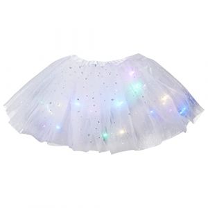 ranrann Tutu Danse Classique Fille Enfant Tutu Ballet Jupe Tulle Jupette Danse Jupe Couches Princesse Costume 3-8 Ans Blanc 3-8 Ans (ranraneu, neuf)