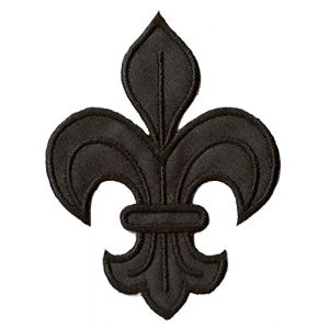 Patche écusson Lilly noire fleur de Lys patch brodé thermocollant (Naga.Hitam, neuf)
