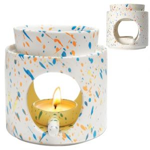 Lampe parfum&eacute;e avec photophore, lampe parfum&eacute;e pour huiles essentielles, br&ucirc;leur d'encens en c&eacute;ramique, diffuseur d'huile parfum&eacute;e et diffuseur de cire parfum&eacute;e, r&eacute;chaud pour huiles essentielles, bol (KingfanshuRICH, neuf)