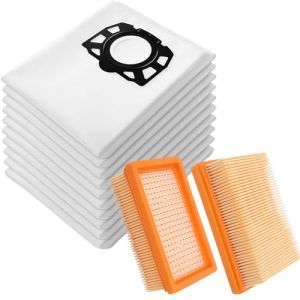 10 sacs pour aspirateur + 2 filtres pour K&auml;rcher 2.863-006.0 KFI 487 WD4 WD5 WD6 WD5P WD6P Premium MV4 MV5 MV6 Sacs &agrave; Filtre pour Aspirateur K&auml;rcher 2.863-005.0 (Aiwangfanyi Co., Ltd., neuf)