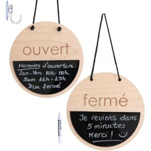 Smile BB - Panneau Fermé Ouvert avec Tableau Noir pour les Magasins, les Entreprises, Panneau d'ouverture heures (WANDA PLATA, neuf)