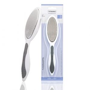 TITANIA Softtouch Râpe pour les pieds avec lime (grossière et fine) • Râpe ergonomique pour les pieds et lime pour les pieds • Lime double face pour callosités • Fabriqué en Allemagne • Pied de râpe (TITANIA Shop, neuf)