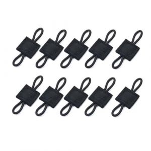 JEYORZY 10pcs Accessoire Système Gilet Sac à Dos Tactique,Tactique Molle Élastique Boucle Ruban,Accessoires Sacs Gilets Tactiques Molle,pour Bouteilles Tuyau de Bâton d'antenne(Noir） (Wacicy EU, neuf)