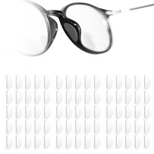 ZHITENG 30 Paires Plaquettes de nez, Adh&eacute;sif Anti Glisse Lunettes, Doux Protection Nez, Lunette en Silicone Antid&eacute;rapant, Coussinet Lunettes Nez pour Lunette et Soleil (Forme de D, Transparent) (AZHITENG, neuf)