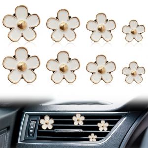 Lot de 8 désodorisants de voiture pour grille d'aération de voiture - Design unique - Marguerite - Clip de désodorisant pour voiture - Installation facile - Décoration intérieure pour voiture, salon, (hengshuimengchushangmaoyouxiangongsi, neuf)