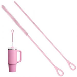 BCHKO Lot de 2 brosses r&eacute;utilisables en silicone pour pailles, adapt&eacute;es aux pailles en verre/m&eacute;tal, pailles &agrave; smoothie et gobelets (6 mm + 9 mm) (MIAO YONGXUAN SHOP, neuf)