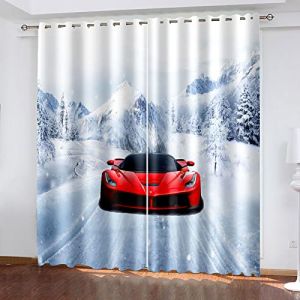 HOUKAI Rideaux Chambre Enfant 3D Voiture De Course Rouge Rideau Enfant Voilage, Rideaux Salon Voilage 140x240 Cm Voilages À Oeillets Décor Chambre, Moderne Rideaux Fenêtre Isolation Thermique, Motif (河南省金辉射线防护工程有限公司, neuf)