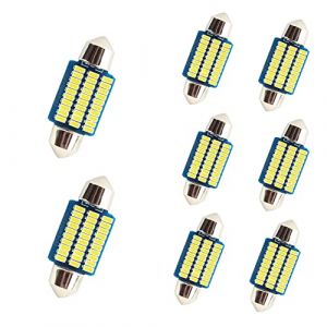 YOUNLEN Eclairage int&eacute;rieur de voiture &agrave; LED,8 pi&egrave;ces,36MM,500 lumens,30MSD,12 V Eclairage int&eacute;rieur &agrave; LED, Plug and Play,Plafonnier de voiture &agrave; LED,Ampoule navette &agrave; LED,X&eacute;non, Blanc (YOUNLEN Store, neuf)