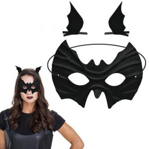 YUYWWAN Accessoires pour D&eacute;guisement de Chat, Negro Masque y Serre Tete Chat, Adulte Enfant Accesorios Deguisement Cat Woman para Halloween, Carnaval, Mascarada, Cosplay (B) (yuwangwang, neuf)