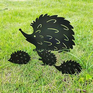 Lot de 4 piquets en métal en Forme de Hérisson pour Jardin - Décoration de Jardin en Forme d'animal - Accessoires décoratifs pour l'extérieur et la pelouse - Piquets décoratifs pour la décoration. (NAIXUE-FR, neuf)