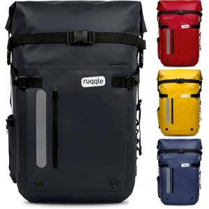 Ruqqle Sac étanche Polyvalent, Waterproof Dry Bag 20/30/45L, avec 3 Poches externes, Sac à Dos Confort imperméable idéal voyage Plage Mer Bateau Canoë Paddle Kayak Moto Randonnée Camping Pêche Loisirs (Ruqqle EU, neuf)