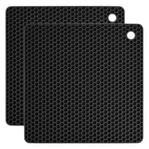 Flintronic Lot de 2 protections de poêle - 32 cm - Résistantes à la chaleur - Taille réglable - Antidérapantes - Protection empilable pour poêles, casseroles, bols, ustensiles de cuisine (noir) (XJYEU, neuf)