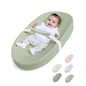 COMOMY Matelas &agrave; langer en cuir v&eacute;g&eacute;talien - 80 x 40 cm - Imperm&eacute;able et lavable - Avec ceinture de s&eacute;curit&eacute; et design antid&eacute;rapant - Matelas &agrave; langer doux et l&eacute;ger - Vert (comomy（fr）, neuf)