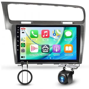 4G+64G Android Autoradio pour VW Golf 7 Golf VII 2013-2017 10.1 Pouces Carplay sans Fil Autoradio avec Android Auto Mirror Link GPS Navi Bluetooth WiFi/FM/RDS/EQ/USB Commandes au Volant Caméra Recul (Rimoody Tech, neuf)