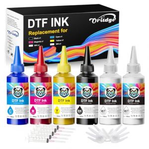 Oritdge DTF Ink Premium 600ML, DTF Encre pour DTF Film Compatible pour Epson 8500 L1800 L800 ET-8550 ET-8500 DX7 DX5 ET-2850 XP-15000 XP600 R1390 R2400 1400 1430 I3200(100ml x 6 /CMYK+2WH) (zhuhaishigenyuanmaoyiyouxiangongsi, neuf)