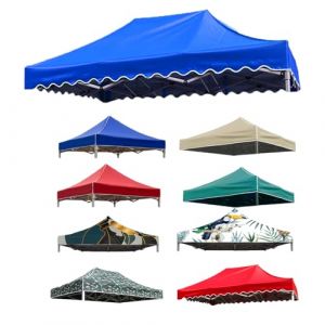 Toile de Rechange pour pavillon tonnelle Tente Toit de Remplacement Gazebo de Jardin Tissu Polyester Haute densité, Anti-UV 50+ pour Jardin, Terrasse, Marché Pavillon (Blue (Wave),2X3M(6.5'x10')) (LFUK3, neuf)