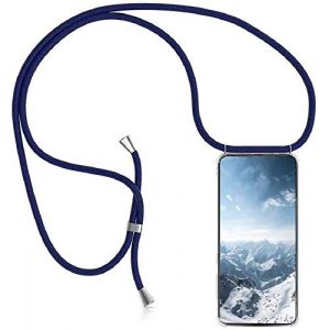 Coque Collier pour Samsung Galaxy J3 2016,Coque Transparent Silicone Housse avec Cordon de Collier Necklace Lanyard Case &Eacute;tui de T&eacute;l&eacute;phone avec Cordon Housse Cover, Bleu fonc&eacute; (SIMao, neuf)