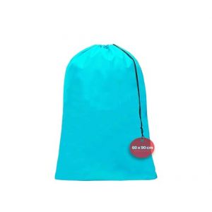 Grand Sac à Linge Sale 90 x 60 cm, Sac a Linge Sale Voyage Pliable 120L, Sac a Linge Sale Voyage Enfant Avec Cordon de Serrage (Bleu Clair) (FS-store, neuf)