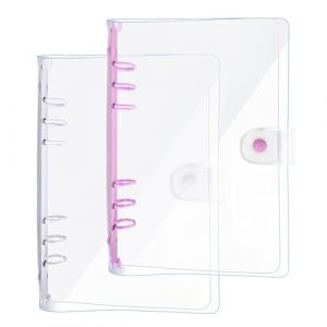 DY.2ten 2 Pi&egrave;ces Classeur A6 PVC Souple avec 6 Anneaux, Couverture de Reliure &agrave; Anneaux pour Carnet de Notes, Transparent Rechargeable Format A6 Standard avec 6 Trous Classeurs &agrave; Anneaux &Eacute;tanche (SHUL, neuf)