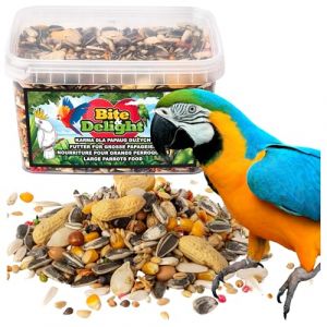 Bite & Delight Aliment d'entretien pour Perroquet 0,7 kg Nourriture pour Grande Perroquets Ara Amazones Perroquets Gris du Gabon Cacato&egrave;s Nourriture pour Oiseaux Toute l'ann&eacute;e (Bite & Delight, neuf)
