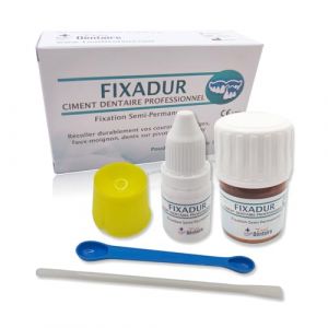 FiXADUR&ndash; Ciment dentaire semi-permanent &ndash; Colle dentaire forte pour couronnes et bridges &ndash; Adh&eacute;sif proth&egrave;se dentaire professionnel&rdquo; (TOUT DENTAIRE, neuf)