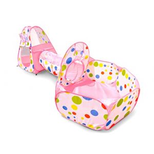 NUBUNI Tente de Jeu pour Enfants Maison et Tunnel Tente Igloo Pop Up Tunnel Tente Piscine à Boules avec Tunnel Maison de Jouet et Piscine Facile Pliant C : BALLES Non INCLUSES (NUBUNI, neuf)