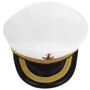 DEARMAMY 2 Pi&egrave;ces Chapeau De Hommes Adultes Chapeau De Marins Capitaines Accessoires De Costume De Marin Casquette De Bateau Casquette Bleu Marine Marin Polyester (Liiane, neuf)