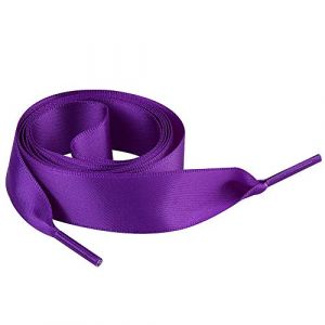Jamron Plat Soie Ruban Satin Lacet 2CM Large pour Sneakers Ballerines Escarpin P13 Violet Fonc&eacute; 140 CM (No.7 Fashion House, neuf)