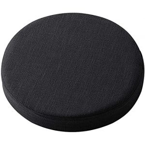 Yoole EU Coussin de chaise rond doux - 40/45/50 cm d'&eacute;paisseur - Lavable - Pour maison, bureau, terrasse, int&eacute;rieur et ext&eacute;rieur (45 x 45 x 5 cm, noir) (CF Home, neuf)
