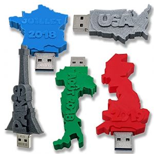 Clé USB Personnalisable en Forme De Pays – 15 Couleurs 10 Caractères – Transfert De Fichier Rapide – 8, 16, 32 GO - Chipset 3.0 Grade A – USB Solide (8 GB) (KDO 3D, neuf)