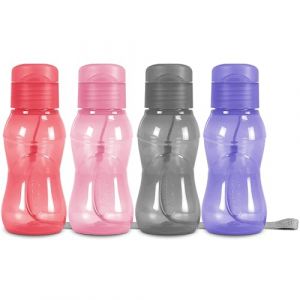 MILTON Lot de 4 bouteilles d'eau de 170 g pour enfants avec couvercle à rabat sans fuite - Petite bouteille d'eau portable pour adultes - Sangle de transport - Cadeaux pour enfants - Cadeau - Sac à (S&R Brands UK, neuf)