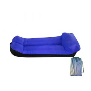 Hiseng Canapé Gonflable Camping Exterieur, Hamac Gonflable Fauteuil Gonflable Portable Gonflable Transat Gonflable pour Voyager Jardin Randonnée Parties de Piscine Plage Coloré (Bleu foncé,200x70cm) (Hiseng, neuf)