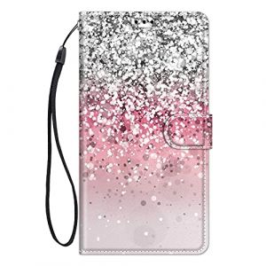 ChoosEU Coque pour iPhone 7 / iPhone 8 / iPhone SE 2022 / SE 2020 Housse Cuir avec Silicone Etui Portefeuille Antichoc Étui à Rabat et Folio Support Stand élégant Motif Filles Femmes - Argent Rose (ChoosEU, neuf)