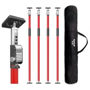 3-H Set de 4 Etai Telescopique Reglable, Extensible 110-203cm |Tout Acier Épais | Charge Max 75kg | Étai de Soutien Télescopique pour Plafond Montage, Plaque de Plâtre, Cadre de Porte, Rouge (IGLAMOUR STORE, neuf)