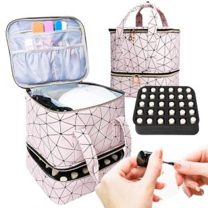Boîtier de transport en vernis à ongles - Rangement de vernis à ongles de 26 cm - Sac de rangement de vernis à ongles - Case de transport en vernis à ongles - Contient 30 bouteilles (ruoneq, neuf)