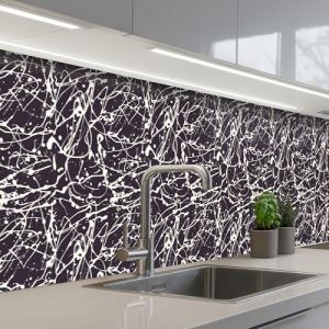 KitchenYeah&copy; Credence Adhesive Pour Cuisine 80x400 cm Panneau Mural Adhesif Fond De Hotte Plaque Pvc Murale Peel And Stick Protege Mur Splash - Aquarelle - Blanc (KitchenYeah, neuf)