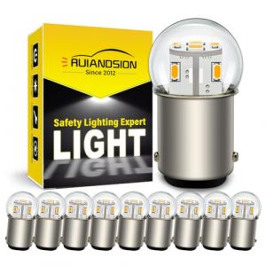 Ruiandsion Ampoule LED BA15D 12V Blanc Chaud 1130 1142 1176 3014 12SMD Ampoules LED de remplacement pour feux arri&egrave;res de voiture, remorque, bateau, camping-car (Lot de 10) (Ruiandsion, neuf)