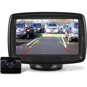 AUTO-VOX TD2 Caméra de Recul Numérique sans Fil, Camera de Recul Voiture avec Ecran LCD 4,3", Etanche IP68, Vision Nocturne, avec Antenne Intégrée, Facile à Installer (Boscam EU Distributor, neuf)