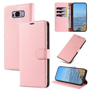 KKEIKO Coque pour Galaxy S8 Plus, Antichoc Magnetique Étui à Rabat avec Porte Cartes, Portefeuille Housse en Cuir PU pour Samsung Galaxy S8 Plus, Rose (KKEIKO, neuf)