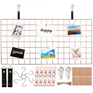 Upgrade Wandgitter Schwarz Regal,DIY Eisen Gitter der Fotowand Dekoration Pinnwand Foto an der Memoboard H&auml;ngen in der Familie, K&uuml;che, B&uuml;ro und so weiter (W-YiLu, neuf)