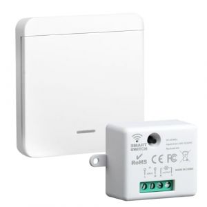 Interrupteur Sans Fil 433MHz Kit RF avec R&eacute;cepteur 10A, Interrupteur d&rsquo;&eacute;clairage Sans Fil Kit T&eacute;l&eacute;command&eacute; avec Emetteur et Contr&ocirc;leur pour Maison Intelligente (LiYouZhiXiang, neuf)