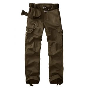 yeyity Pantalon cargo pour femme - Pantalon de randonnée - Pantalon d'extérieur en coton - Pantalon de travail - Coupe décontractée - Pantalon de trekking - Pantalon militaire - Streetwear, marron, 40 (pudu uk, neuf)